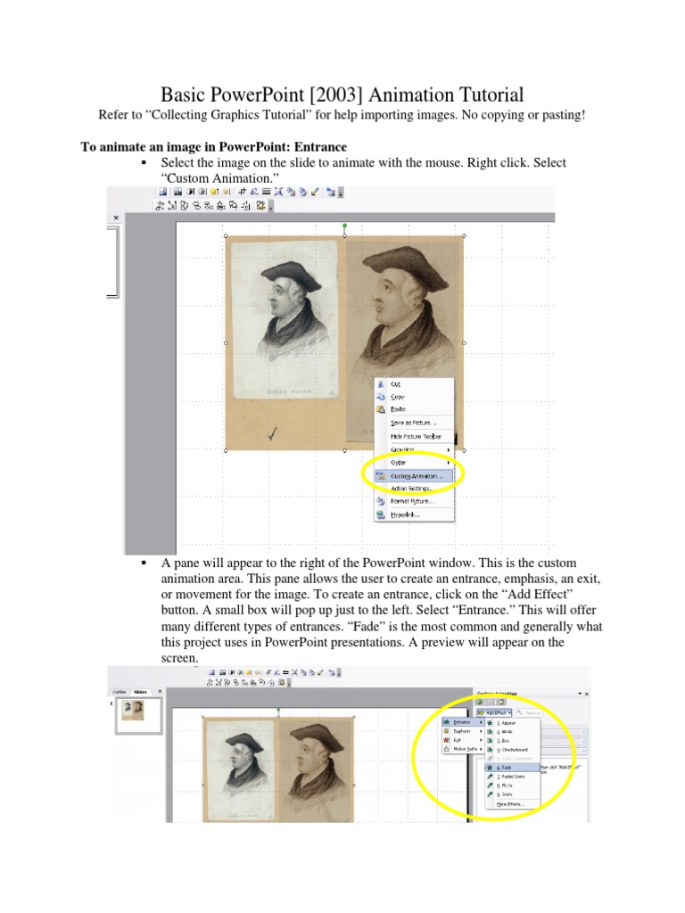 Basic PowerPoint 2003 Animation Tutorial | PDF | Menu (Computing ...