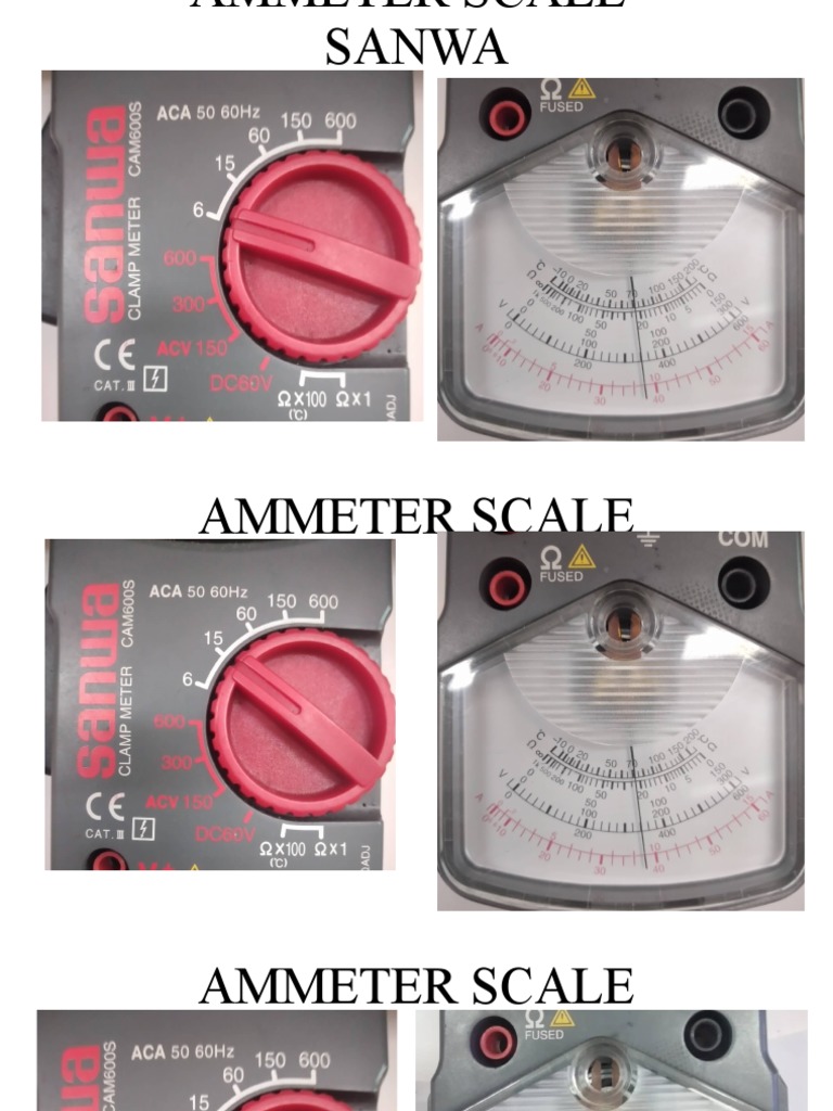 Reading Ammeter ScaleSanwa PDF