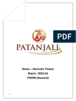 Patanjali Project (PGDM General)