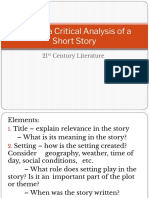 Writing A Critical Analysis of A Short Story 21st Century Dec.2