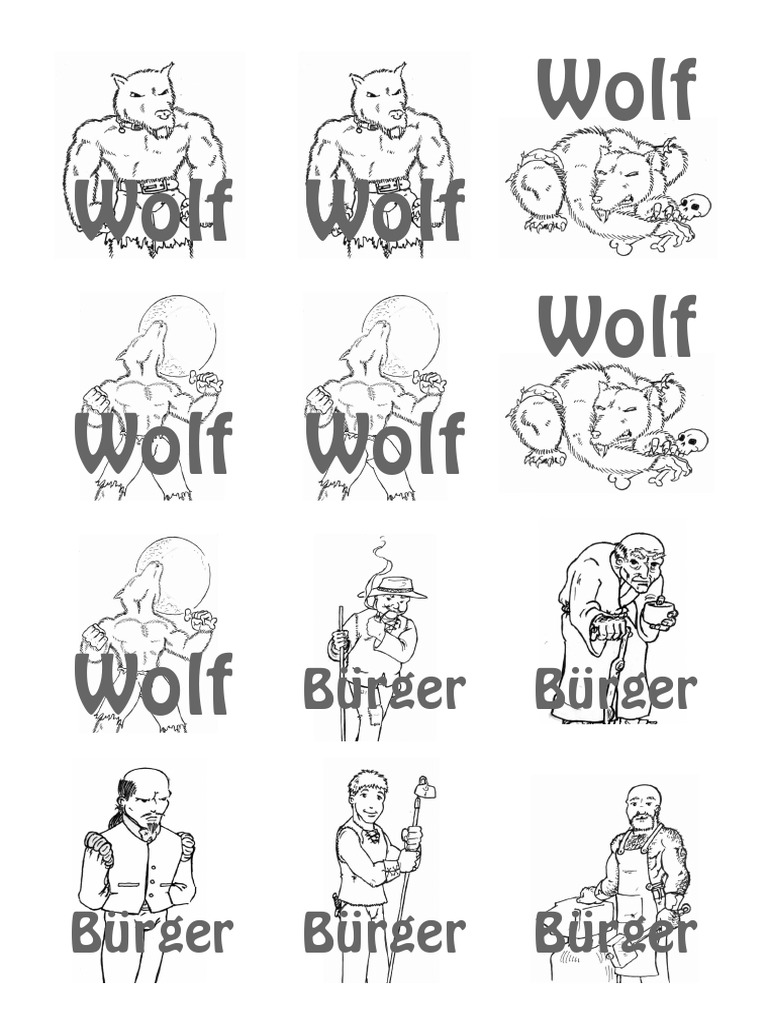 "Werwolf"-Spielkarten in Farbe | PDF