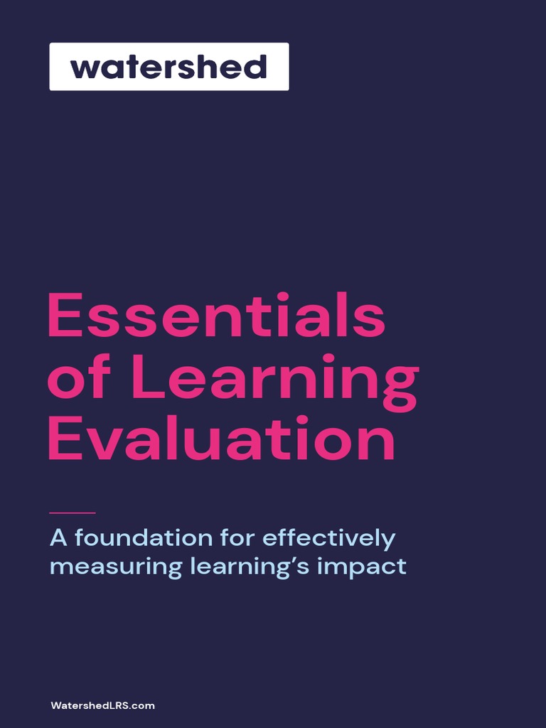 Watershed Essentials of Learning Evaluation 2020 | PDF | Return On ...