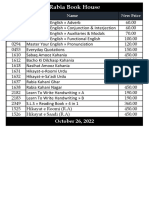 Final Rabia Books Rates On 26-10-22