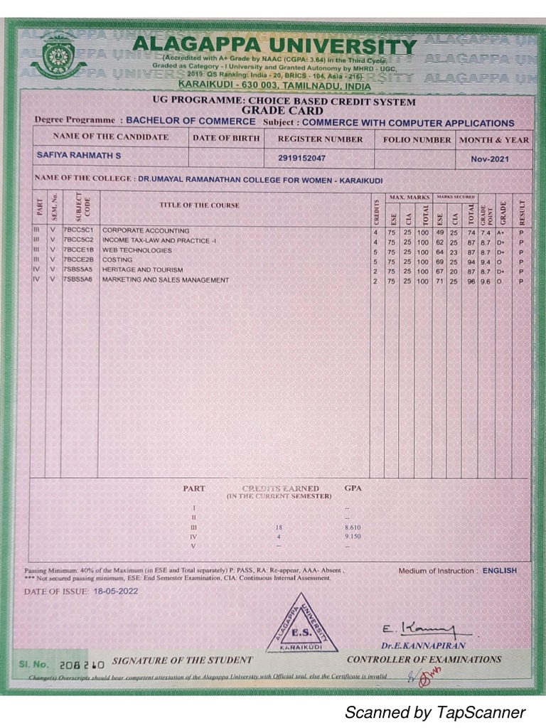 Marksheet | PDF