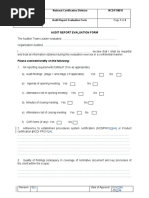 Audit Report Evaluation Form