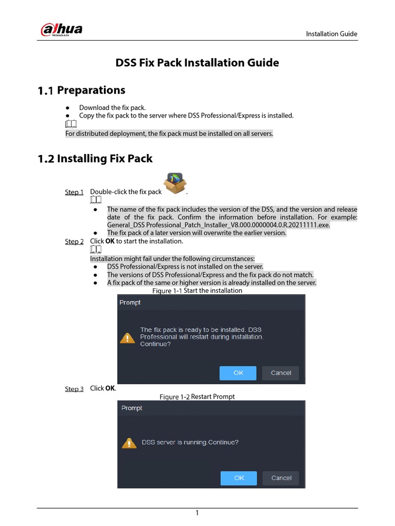 DSS Fix Pack Installation Guide | PDF | Installation (Computer Programs ...