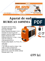 Aparat de Sudura RURIS AS 160 MMA 160 Ah