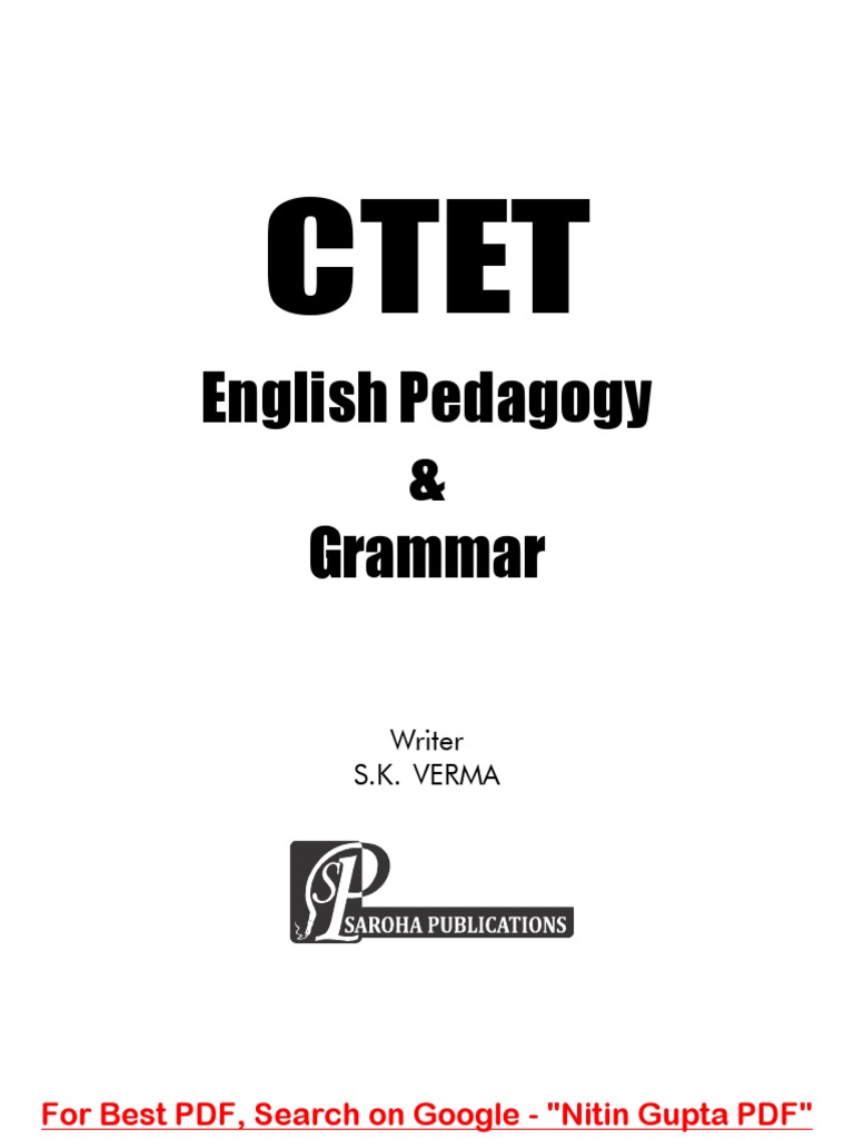 English pedalogy and grammer for ctet uptet mptet and other state tet
