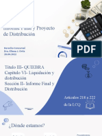 Informe Final y Distribución en Quiebra