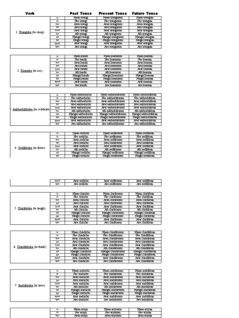 Verb Case Markers PDF