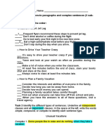 Assignment On How-To Paragraphs and Complex Sentences (5 Sub-Tasks) Task 1 Put in The Order