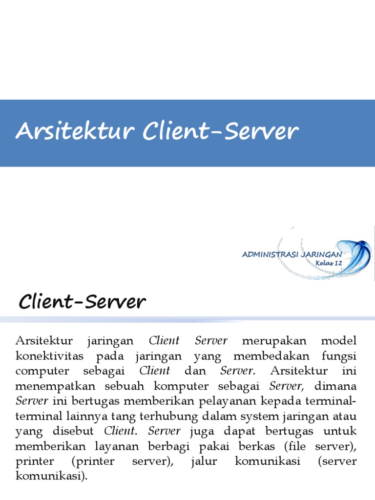 Arsitektur Client-Server Jaringan | PDF