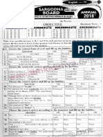 Past Papers 2018 Sargodha Board 10th Class English Group 1 Objective