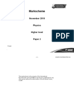 IB Physics HL Paper 2 November 2018 Markscheme