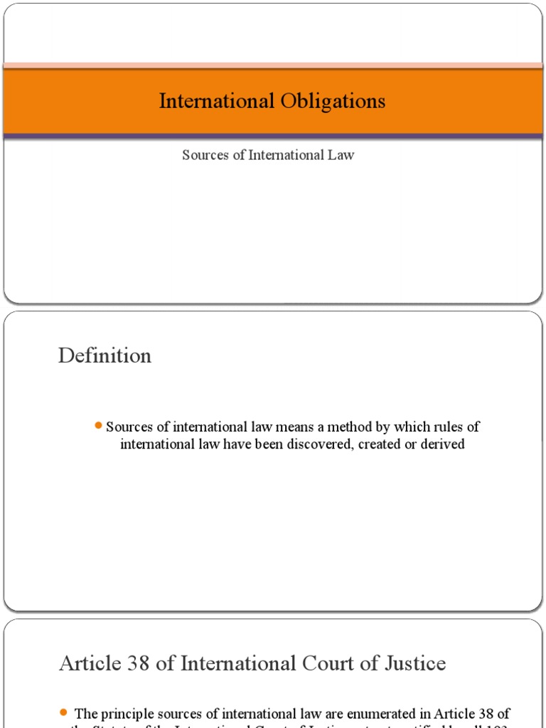 Sources of International Law 30102022 PDF Treaty Global Politics