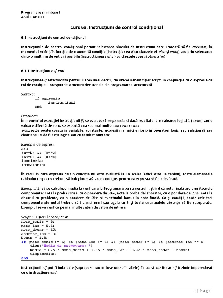 Curs06a - Programare | PDF