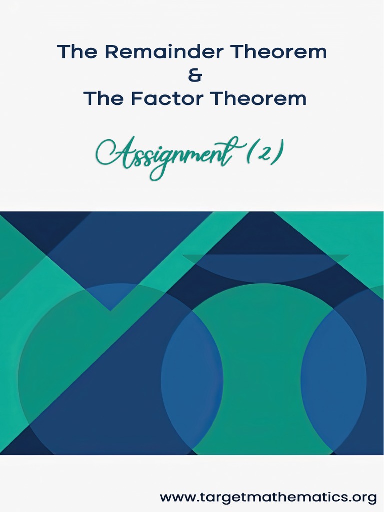 The factor theorem pdf equations factorization