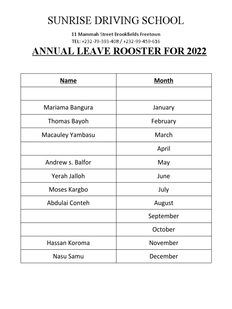 Sunrise Driving School PDF