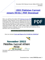 November 2022 Pakistan Current Affairs MCQs in PDF Download