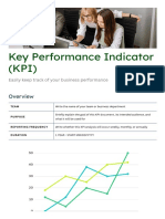 KPI Key Performance Indicator Doc in Green Blue Classic Professional Style