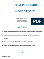 Regime Alimentaire de L'enfant - Des 1 - Esso - Corrigé