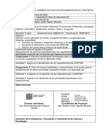 FORMATO PARA EL INGRESO DE NUEVOS INTEGRANTES EN EL PROYECTO Ing. GEOCONDA VELASCO