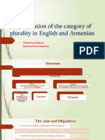 Actualization of The Category of Plurality in English and Armenian