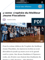 21ème Trophée Du Meilleur Jeune Fiscaliste - Master 2 Droit Fiscal Des Affaires