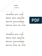 Cifra Parabéns Pra Você Aniversário Guitarrista