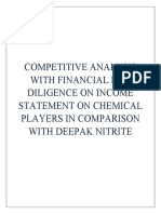 Competitive Analysis With Financial Due Diligence On Income Statement On Chemical Players in Comparison With Deepak Nitrite