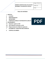 Procedimiento Identificación, Evaluación y Cumplimiento de Requisitos Legales