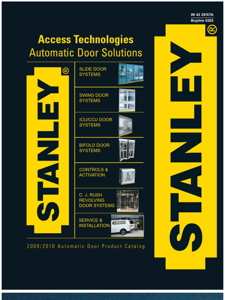 Stanley ANSI A156.10 Yellow Caution Automatic Door Sticker Decal |  Automatic Door and Hardware