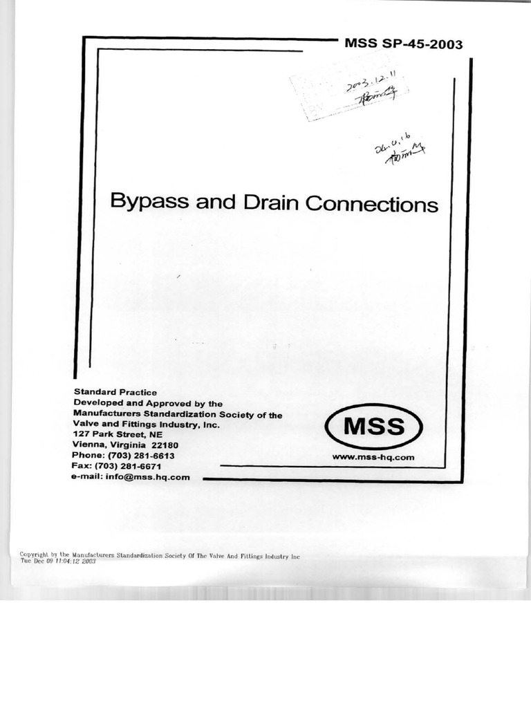 MSS SP-45-2003 | PDF