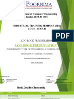 Computer Engineering Department Session 2022-23 ODD Industrial Training Seminar Log Book Presentation