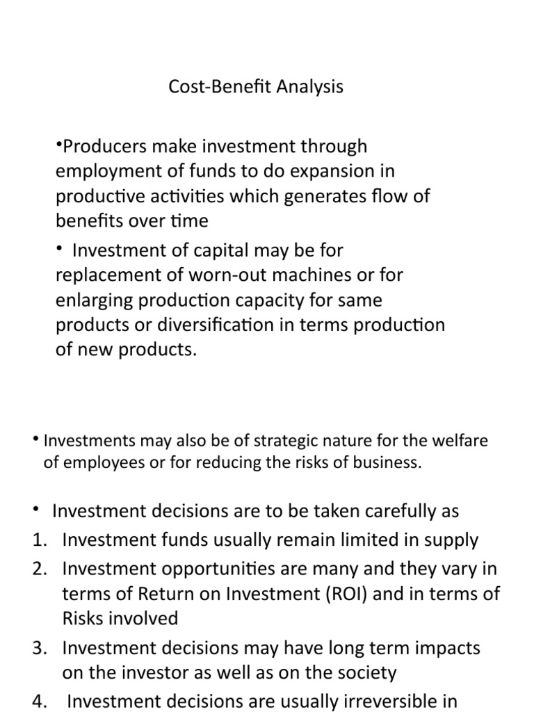 CostBenefit Analysis Evaluating Investments Through Discounting Cash