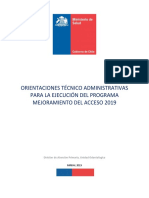 Orientación Técnica Programa Mejoramiento Del Acceso 2019