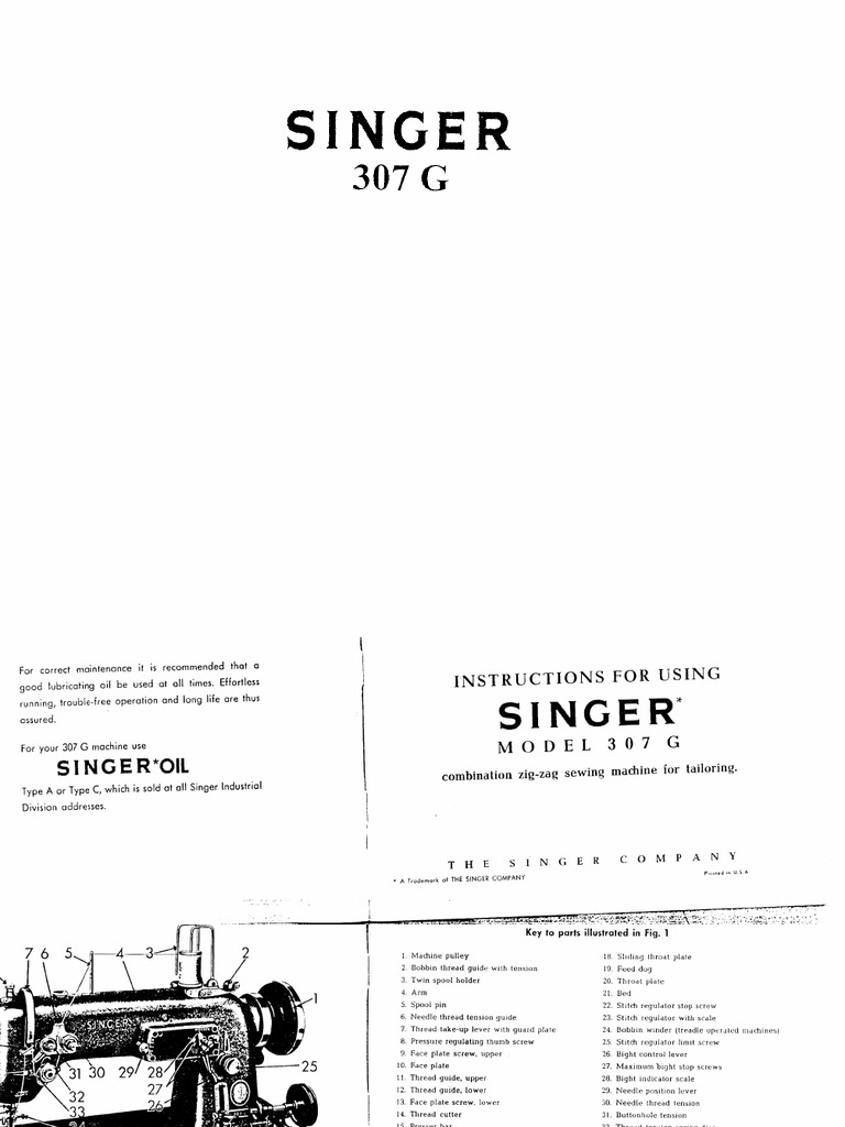 Nähmaschine Singer 307G | PDF