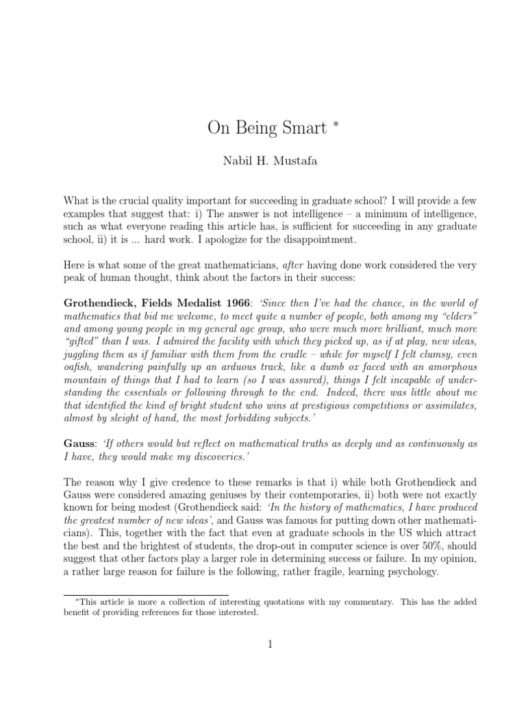 On Being Smart | PDF