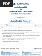 AudioCodes SBC in Microsoft Teams Environment Essentials Configuration