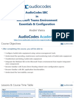 AudioCodes SBC in Microsoft Teams Environment Essentials Configuration