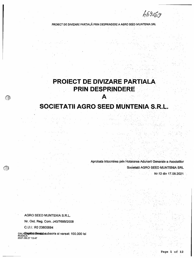 Proiect Divizare 469569 | PDF