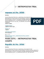 Pasig (City) - Metropolitan Trial Courts: Republic Act No. 10566
