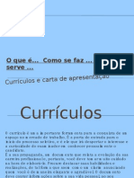 Currículos e carta de apresentação