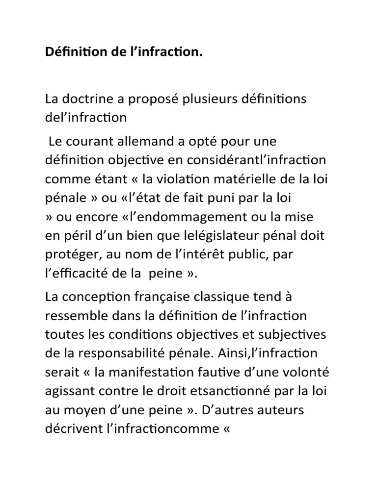 Définition de l'infraction pénale | PDF | Sciences sociales