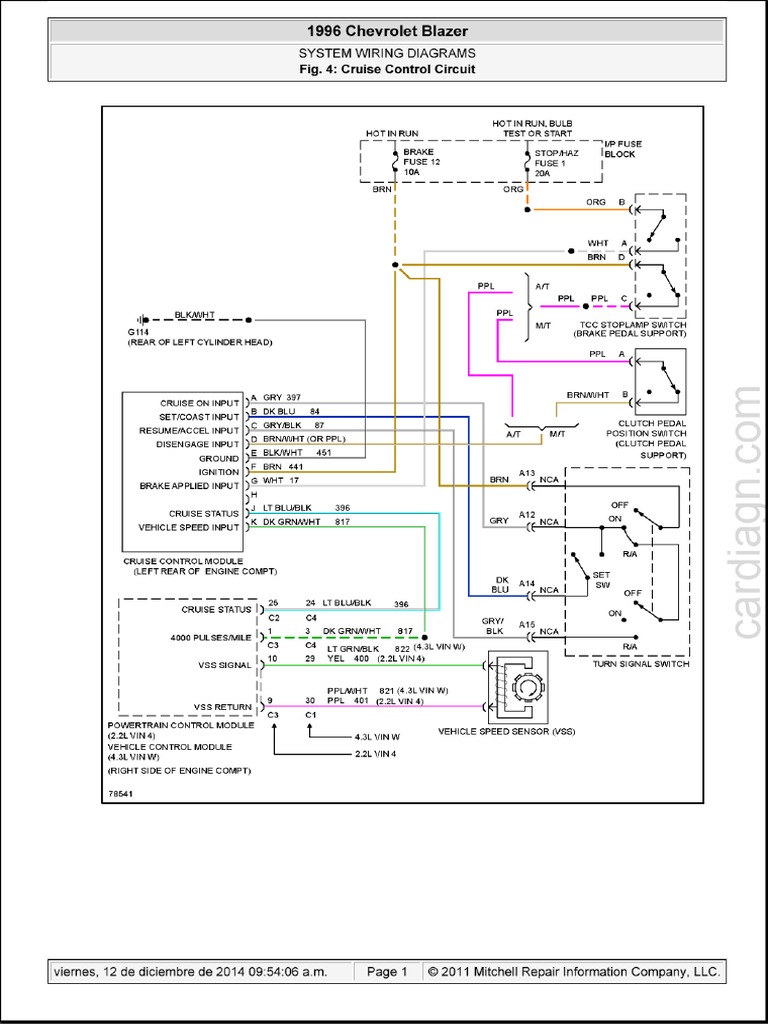 Fig. 4 - Cruise Control Circuit - 96 Blazer EWD - PDF Download | PDF