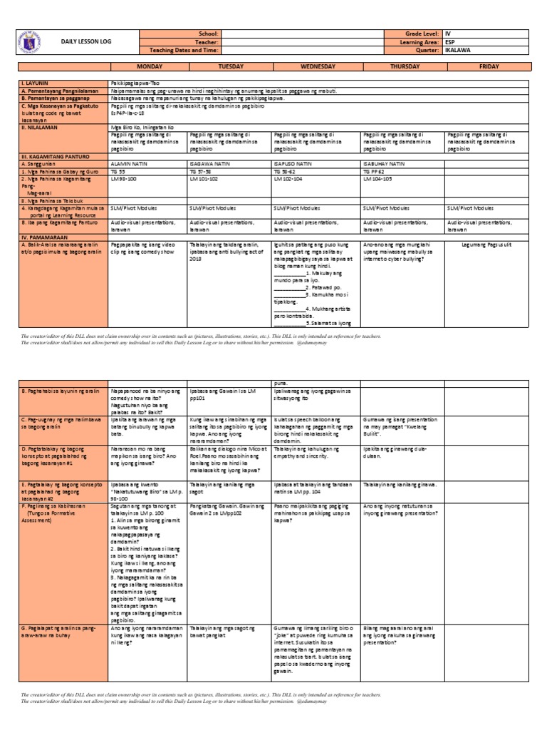 DLL Esp 4 q2 w3 New | PDF
