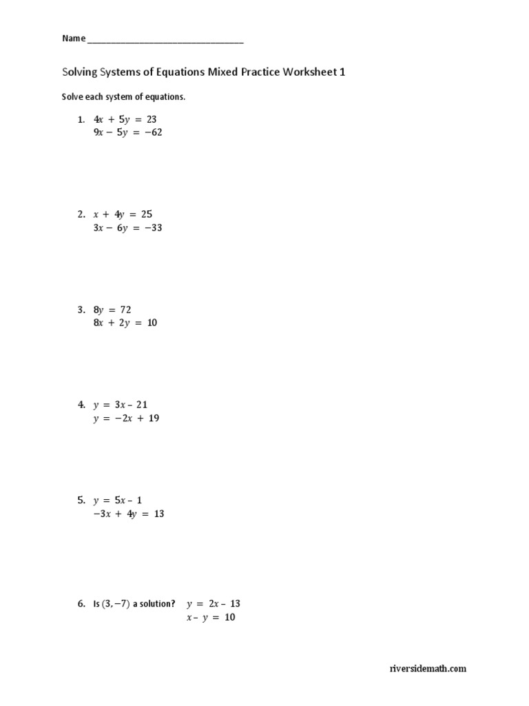 solving-systems-of-equations-mixed-practice-worksheet-1-answers-and