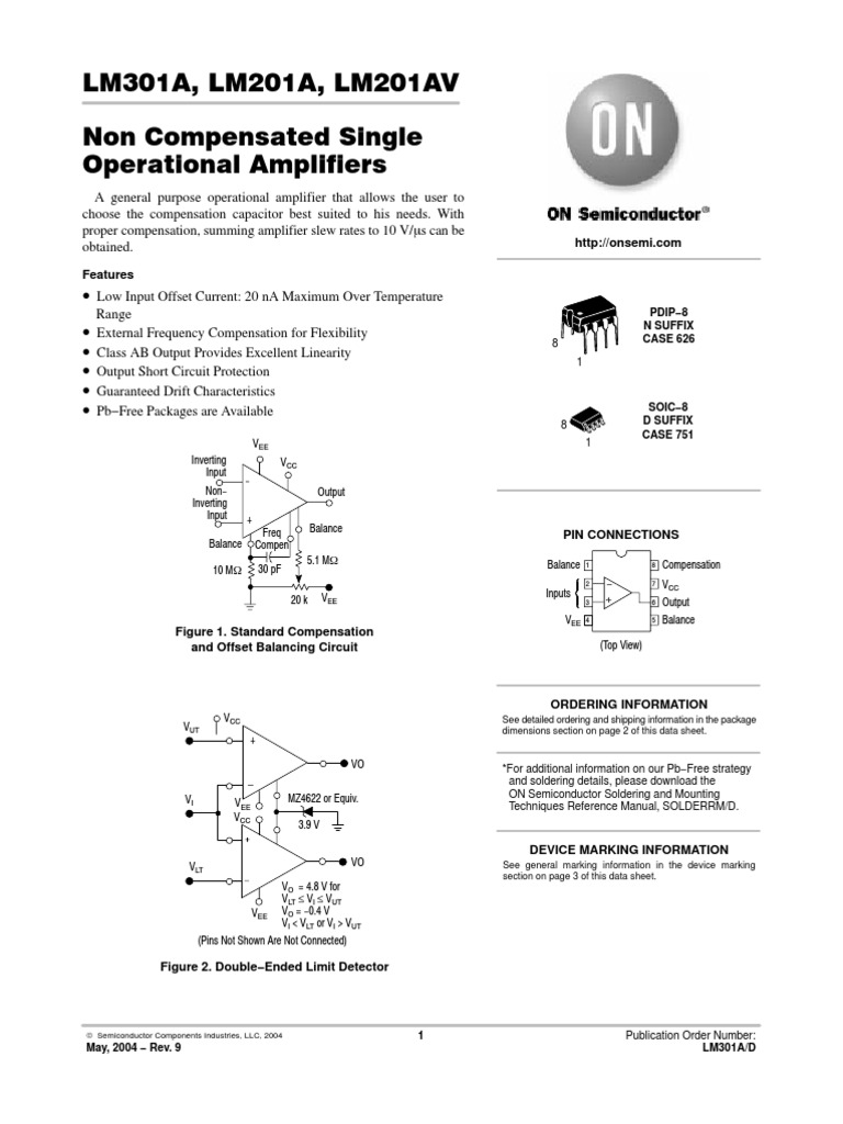LM301A ON | Amplifier | Operational Amplifier