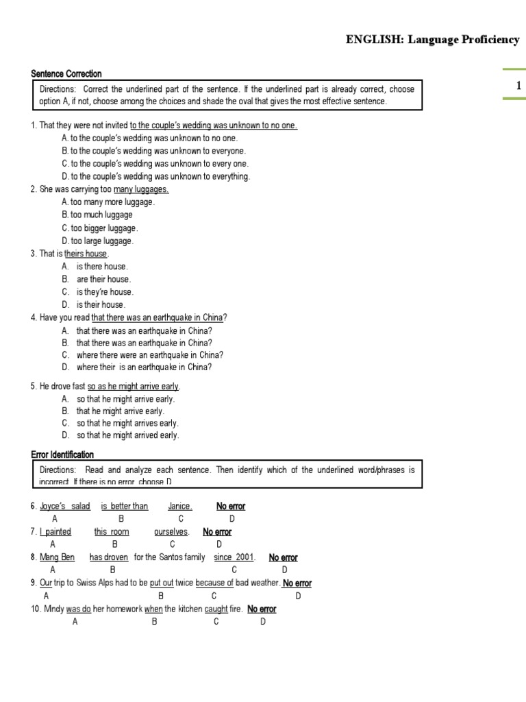 Entrance Exam PDF Subject (Grammar) Verb