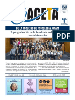 Gaceta de La Facultad de Psicologia UNAM Anio 22 Vol 22 No 426 24 de Junio de 2022